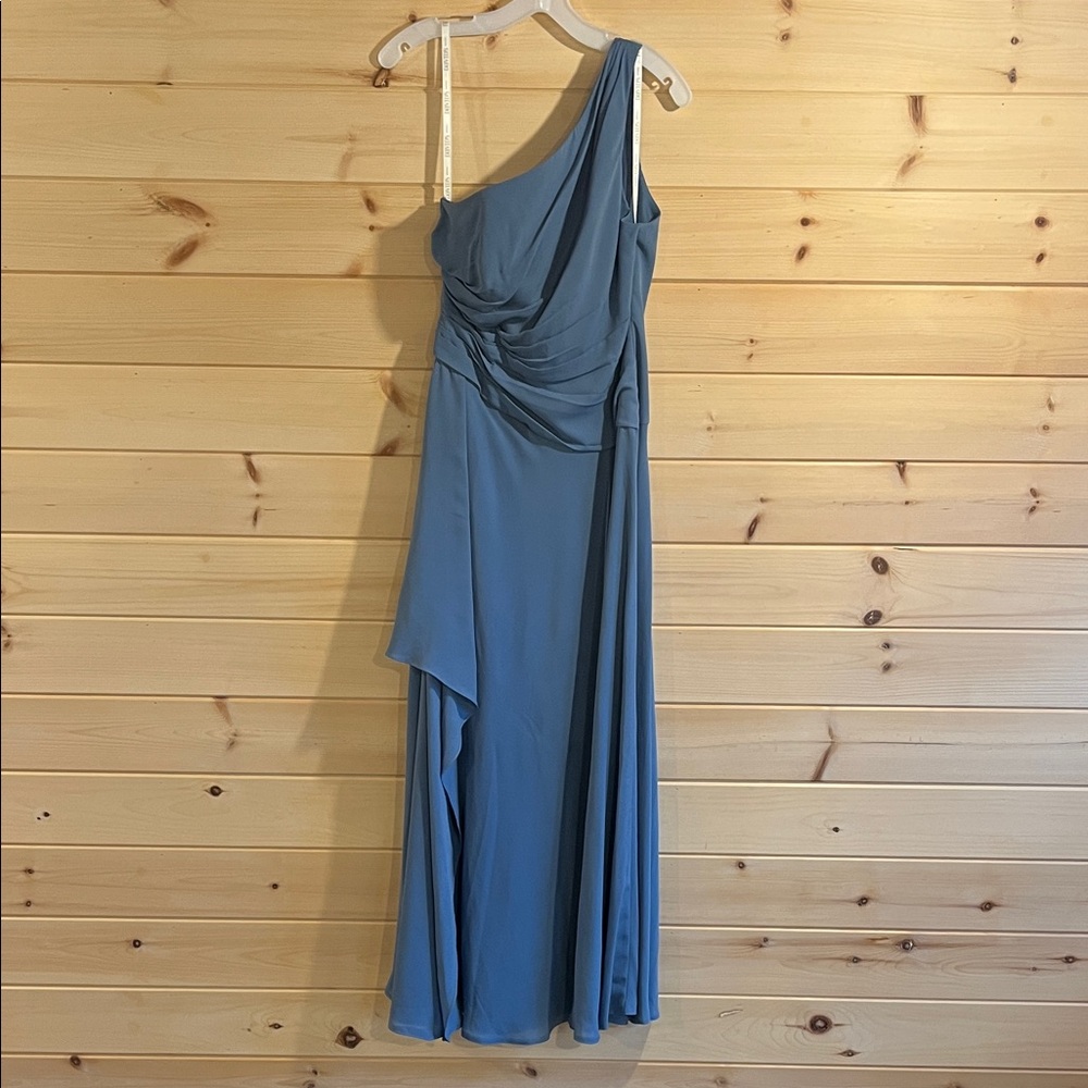 David’s Bridal Steel Blue dress